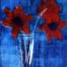 Red Amaryllis on Blue